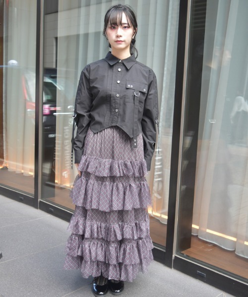 axes femme（アクシーズファム）の「ペチ付フリルチュールスカート（スカート・レディース・チャコール/ブラック/ブラウン・FREE）」の4枚目の写真