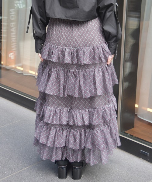 axes femme（アクシーズファム）の「ペチ付フリルチュールスカート（スカート・レディース・チャコール/ブラック/ブラウン・FREE）」の6枚目の写真