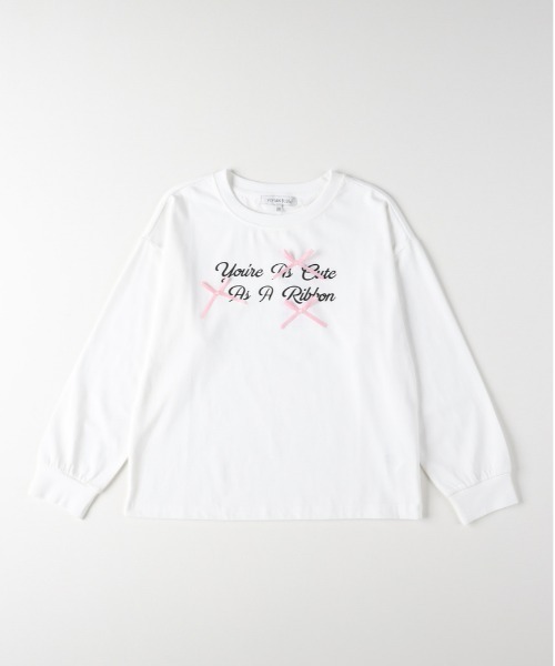 Right-on(ライトオン)の「VIVIAN BLUE(ヴィヴィアンブルー)【キッズ】ロゴデザイン長袖Tシャツ(Tシャツ/カットソー・キッズ・ダークグレー/ブラック/グリーン/ホワイト/オフホワイト・110/120/160/130/140/150)」の2枚目の写真
