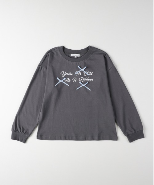 Right-on(ライトオン)の「VIVIAN BLUE(ヴィヴィアンブルー)【キッズ】ロゴデザイン長袖Tシャツ(Tシャツ/カットソー・キッズ・ダークグレー/ブラック/グリーン/ホワイト/オフホワイト・110/120/160/130/140/150)」の4枚目の写真