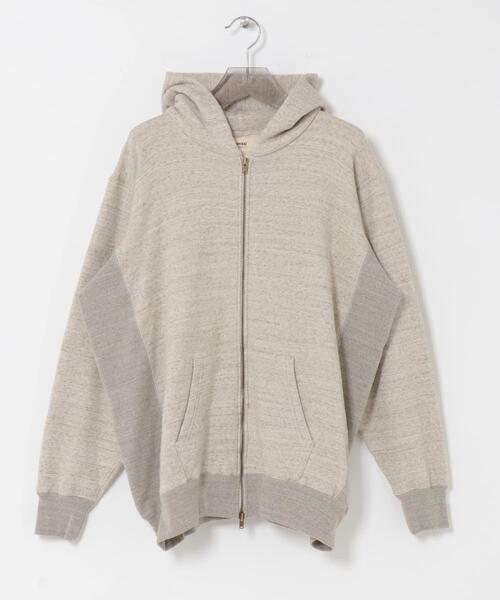 URBAN RESEARCH（アーバンリサーチ）の「UNDYED SWEAT F/Z PARKA（パーカー・メンズ・ライトグレー・3/4）」の2枚目の写真