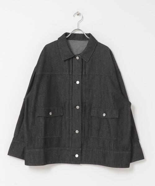 SENSE OF PLACE by URBAN RESEARCH(センスオブプレイスバイアーバンリサーチ)の「ルーズデニムジャケット(デニムジャケット・レディース・ワンウォッシュ/ブラック・ONE)」の8枚目の写真