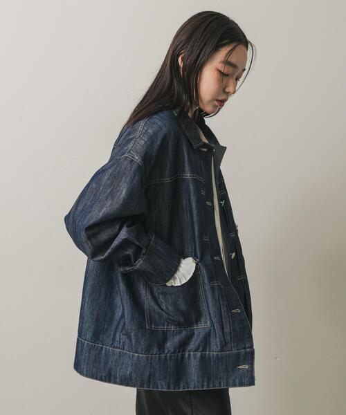 SENSE OF PLACE by URBAN RESEARCH(センスオブプレイスバイアーバンリサーチ)の「ルーズデニムジャケット(デニムジャケット・レディース・ワンウォッシュ/ブラック・ONE)」の10枚目の写真
