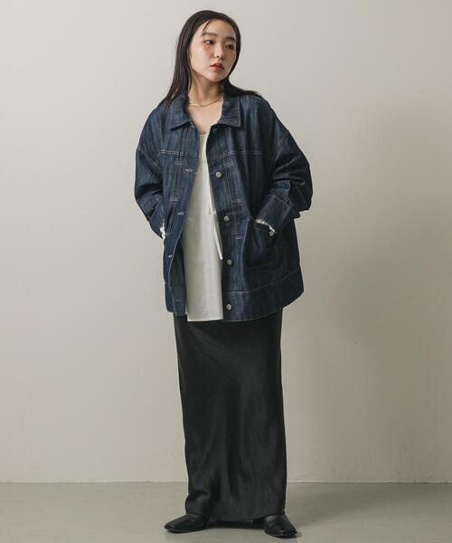 SENSE OF PLACE by URBAN RESEARCH(センスオブプレイスバイアーバンリサーチ)の「ルーズデニムジャケット(デニムジャケット・レディース・ワンウォッシュ/ブラック・ONE)」の13枚目の写真