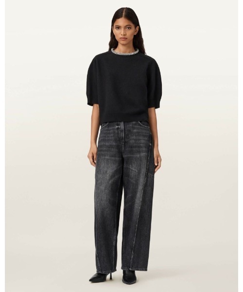ALLSAINTS（オールセインツ）の「ODELL EMBELLISHED WOOL T-SHIRT | ODELL 刺繍 ウール Tシャツ（ニット/セーター・レディース・ブラック・XS/S/M）」の7枚目の写真
