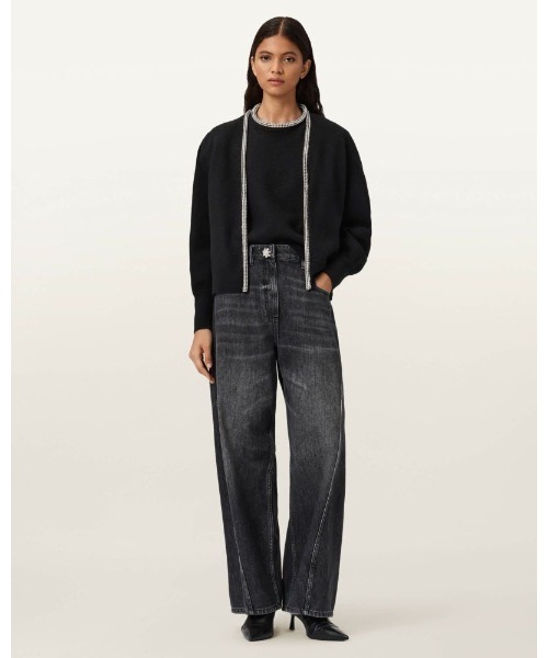 ALLSAINTS（オールセインツ）の「ODELL EMBELLISHED WOOL T-SHIRT | ODELL 刺繍 ウール Tシャツ（ニット/セーター・レディース・ブラック・XS/S/M）」の6枚目の写真