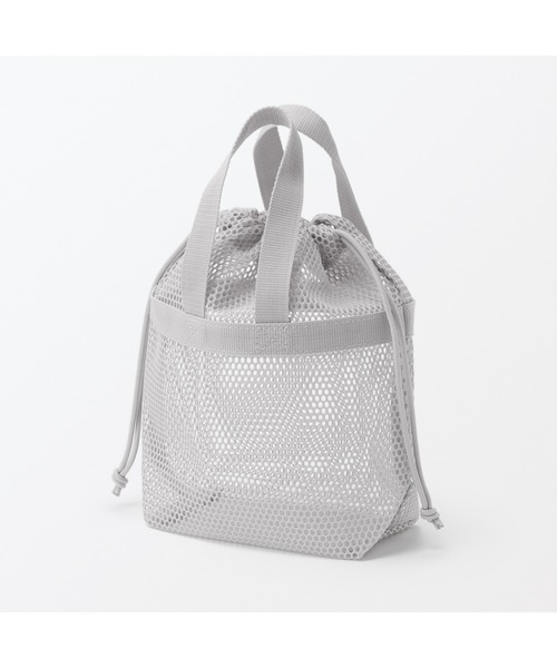 立体メッシュ持ち手付き巾着 S 約23×8×23cm（トラベルグッズ