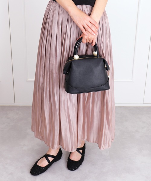 セール】ストラップ付属2WAY パールモチーフハンドバッグ