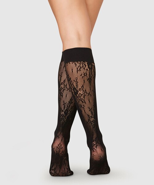 SWEDISH STOCKING(スウェディッシュストッキングス)の「<SWEDISH STOCKINGS>Rosa レース ハイソックス< Select by EMMEL REFINES >(ソックス/靴下・レディース・オフホワイト/ブラック・FREE)」の4枚目の写真