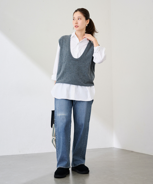 FRAMeWORK（フレームワーク）の「コットンロングシャツ（シャツ/ブラウス・レディース・ホワイト/サックスブルー/ブルー・FREE）」の4枚目の写真