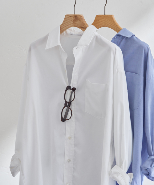 FRAMeWORK（フレームワーク）の「コットンロングシャツ（シャツ/ブラウス・レディース・ホワイト/サックスブルー/ブルー・FREE）」の11枚目の写真