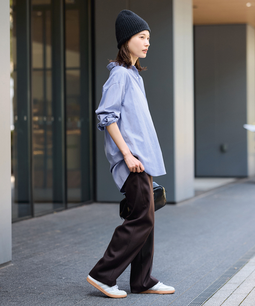 FRAMeWORK(フレームワーク)の「コットンロングシャツ(シャツ/ブラウス・レディース・ホワイト/サックスブルー/ブルー・FREE)」の7枚目の写真