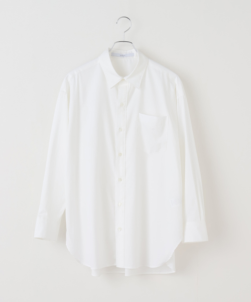 FRAMeWORK(フレームワーク)の「コットンロングシャツ(シャツ/ブラウス・レディース・ホワイト/サックスブルー/ブルー・FREE)」の6枚目の写真