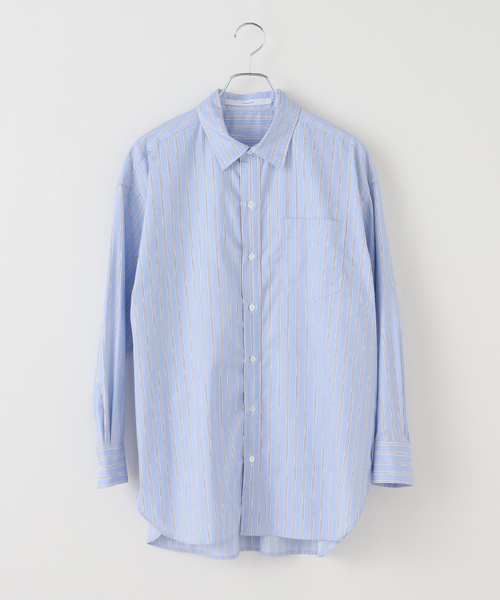FRAMeWORK(フレームワーク)の「コットンロングシャツ(シャツ/ブラウス・レディース・ホワイト/サックスブルー/ブルー・FREE)」の4枚目の写真