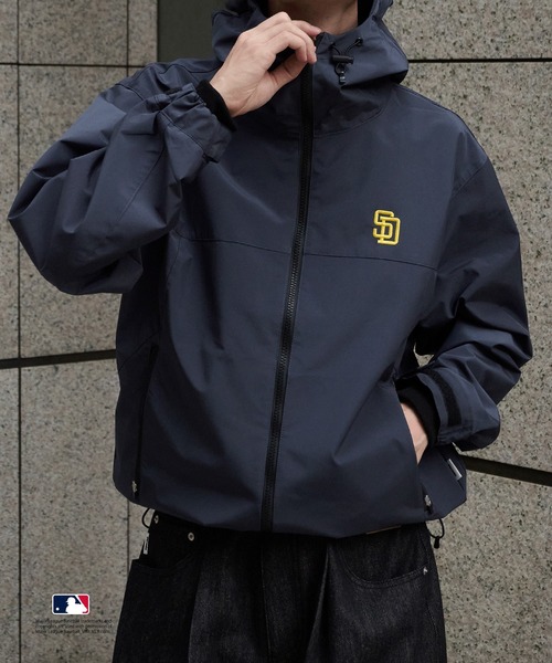 セール】Perushu × MLB コラボダブルジップシェルフードブルゾン