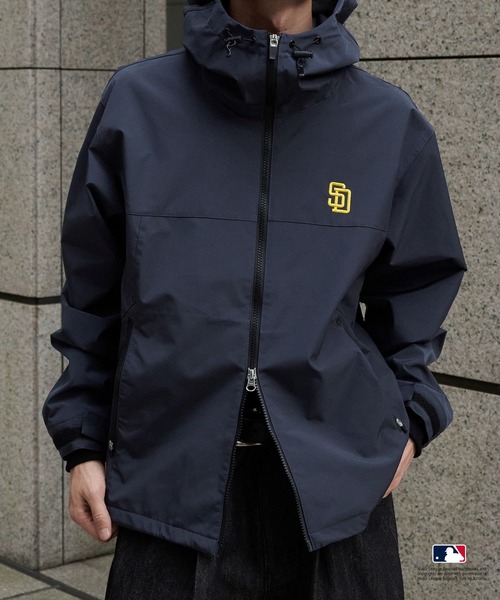 セール】Perushu × MLB コラボダブルジップシェルフードブルゾン