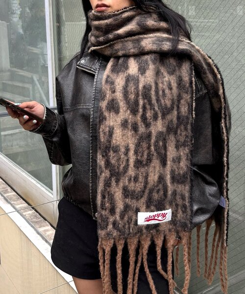 セール】SLOPPY LEOPARD MUFFLER/ヒョウ柄マフラー（マフラー）｜WHO'S