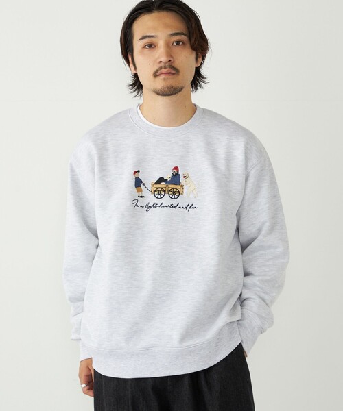 SHIPS Colors(シップス カラーズ)の「SHIPS Colors:エンブロイダリー スウェット◇(スウェット・メンズ・ダークグレー/ライトホワイト/ライトグレー/ブルー/ベージュ/ホワイト/チャコールグレー・MEDIUM/LARGE/X-LARGE)」の3枚目の写真