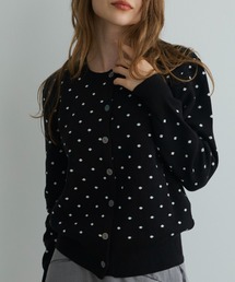 Mirette（ミレット）の「ドットジャカードカーディガン   Dot Jacquard Cardigan（カーディガン/ボレロ）」
