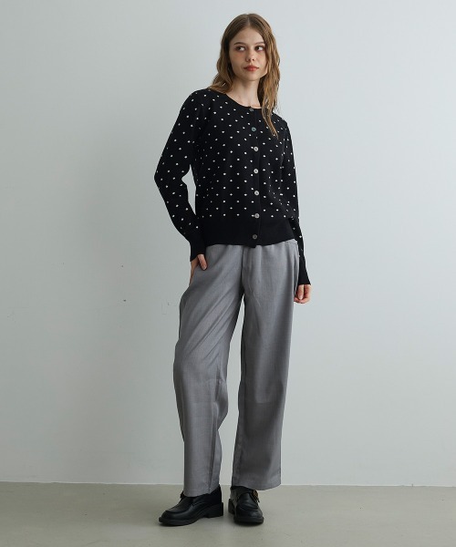 Mirette(ミレット)の「ドットジャカードカーディガン / Dot Jacquard Cardigan(カーディガン/ボレロ・レディース・グレー/ブラック・FREE)」の11枚目の写真