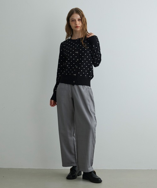 Mirette(ミレット)の「ドットジャカードカーディガン / Dot Jacquard Cardigan(カーディガン/ボレロ・レディース・グレー/ブラック・FREE)」の12枚目の写真