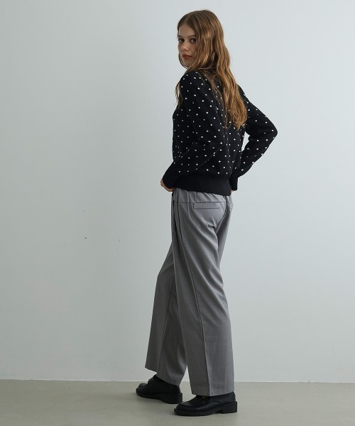 Mirette(ミレット)の「ドットジャカードカーディガン / Dot Jacquard Cardigan(カーディガン/ボレロ・レディース・グレー/ブラック・FREE)」の14枚目の写真