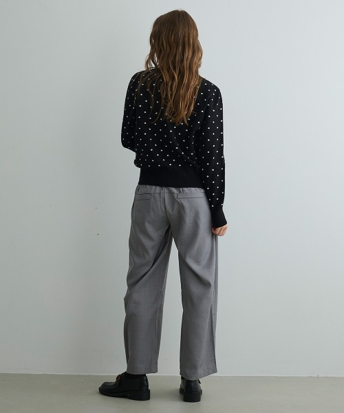 Mirette(ミレット)の「ドットジャカードカーディガン / Dot Jacquard Cardigan(カーディガン/ボレロ・レディース・グレー/ブラック・FREE)」の15枚目の写真
