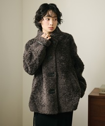wool boa stand collar middle coat /ウールボアスタンドカラーミドルコート
