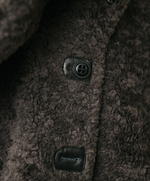 wool boa stand collar middle coat /ウールボアスタンドカラーミドル