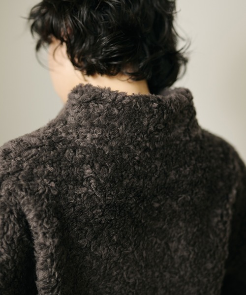 LAULEN(ローレン)の「wool boa stand collar middle coat /ウールボアスタンドカラーミドルコート(その他アウター・レディース・ダークグレー/ベージュ・FREE)」の19枚目の写真