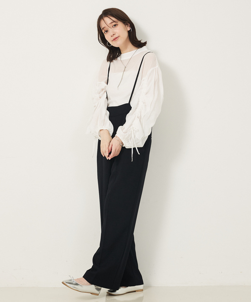 abahouse mavie(アバハウスマヴィ)の「フリルギャザーシアーブラウス(シャツ/ブラウス・レディース・クリーム/グレイッシュブルー/ブラック/ホワイト・フリー)」の15枚目の写真