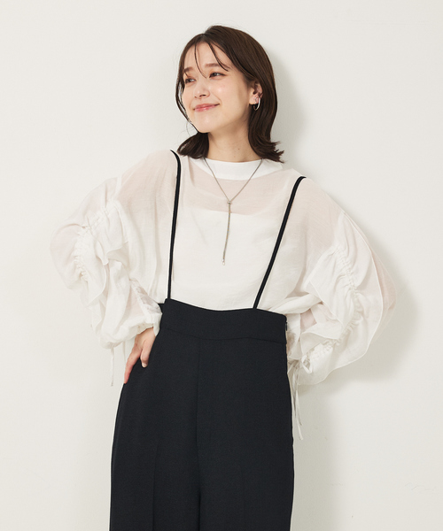 abahouse mavie(アバハウスマヴィ)の「フリルギャザーシアーブラウス(シャツ/ブラウス・レディース・クリーム/グレイッシュブルー/ブラック/ホワイト・フリー)」の21枚目の写真