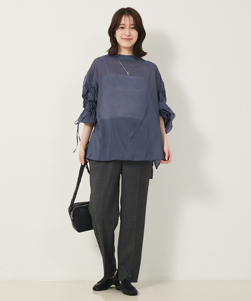 abahouse mavie(アバハウスマヴィ)の「フリルギャザーシアーブラウス(シャツ/ブラウス・レディース・クリーム/グレイッシュブルー/ブラック/ホワイト・フリー)」の22枚目の写真