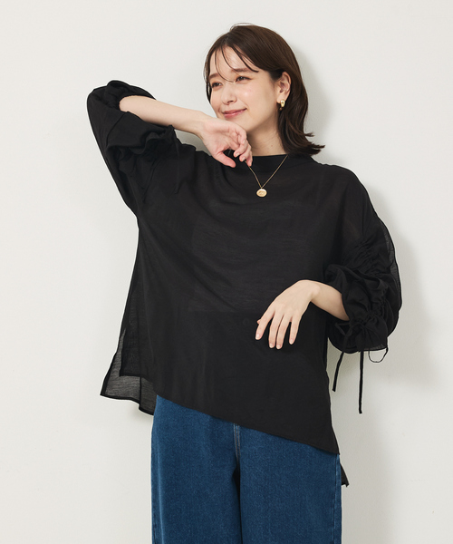 abahouse mavie(アバハウスマヴィ)の「フリルギャザーシアーブラウス(シャツ/ブラウス・レディース・クリーム/グレイッシュブルー/ブラック/ホワイト・フリー)」の20枚目の写真