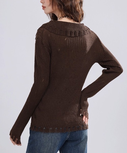 A'GEM/9 × .kom 『.KOM/ドットケーオーエム』 Lace Up Damaged Rib