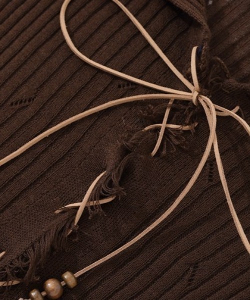 A'GEM/9 × .kom 『.KOM/ドットケーオーエム』 Lace Up Damaged Rib