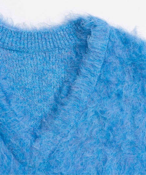 MAISON SPECIAL（メゾンスペシャル）の「Long Shaggy V-neck Knit / ロングシャギーVネックニット（ニット/セーター・レディース・ブラック/グレー/ブルー/オレンジ・FREE）」の19枚目の写真