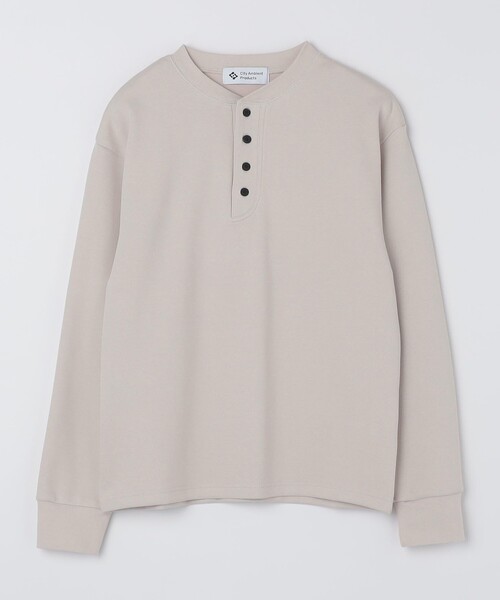 City Ambient Products(シティアンビエントプロダクツ)の「City Ambient Products: ダブルフェイス カノコ ヘンリーネック カットソー(Tシャツ/カットソー・メンズ・ブラック/ライトグレー/コバルトブルー・SMALL/LARGE/MEDIUM)」の3枚目の写真
