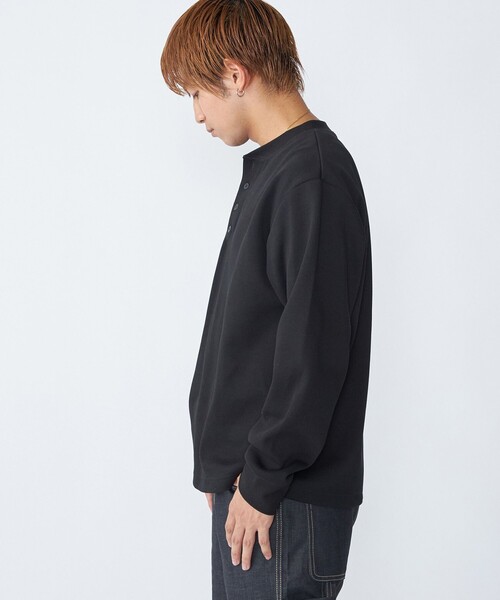 City Ambient Products(シティアンビエントプロダクツ)の「City Ambient Products: ダブルフェイス カノコ ヘンリーネック カットソー(Tシャツ/カットソー・メンズ・ブラック/ライトグレー/コバルトブルー・SMALL/LARGE/MEDIUM)」の10枚目の写真
