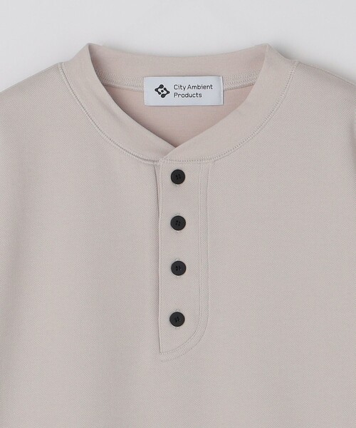 City Ambient Products(シティアンビエントプロダクツ)の「City Ambient Products: ダブルフェイス カノコ ヘンリーネック カットソー(Tシャツ/カットソー・メンズ・ブラック/ライトグレー/コバルトブルー・SMALL/LARGE/MEDIUM)」の6枚目の写真