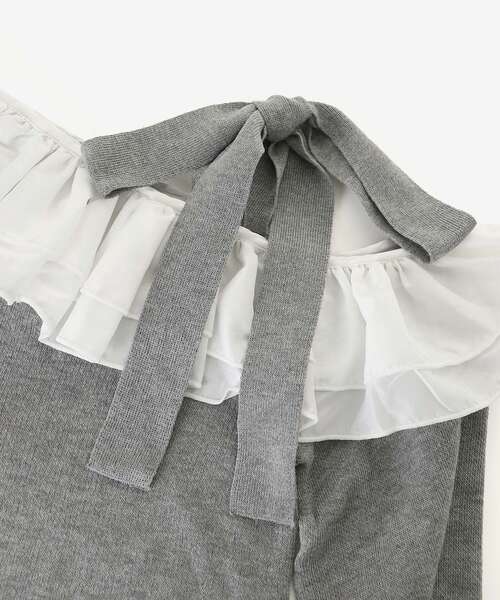 MAJESTIC LEGON(マジェスティックレゴン)の「フリルワンショル肩リボンニット(ニット/セーター・レディース・ピンク/グレー/アイボリー/ブラック・MEDIUM)」の17枚目の写真