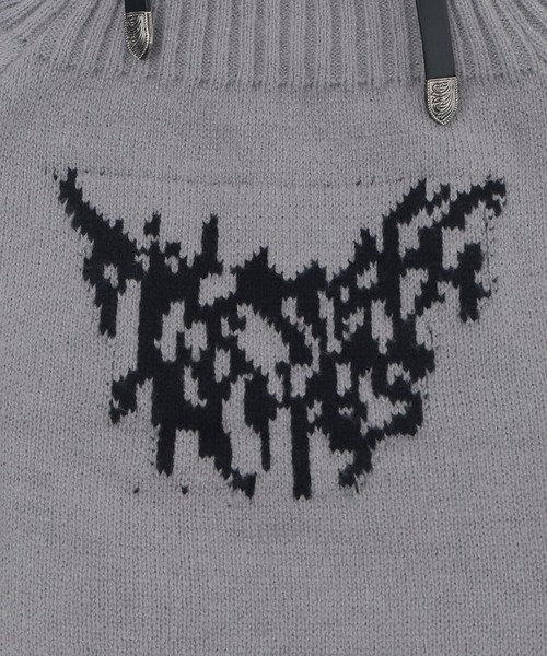 Figments（フィグメンツ）の「ショルダーベルトオフショルダメージニット（ニット/セーター・レディース・グレー・FREE）」の3枚目の写真