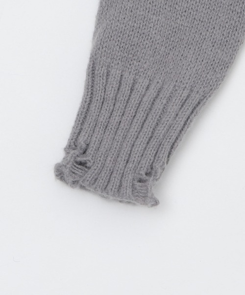 Figments（フィグメンツ）の「ショルダーベルトオフショルダメージニット（ニット/セーター・レディース・グレー・FREE）」の4枚目の写真