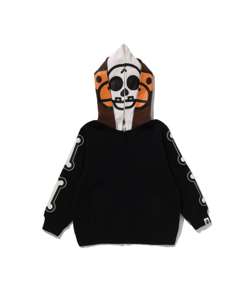 A Bathing Ape BABY MILO パーカー L A BATHING APE（アベイシングエイプ）の「BABY MILO SKULL ZIP DOUBLE