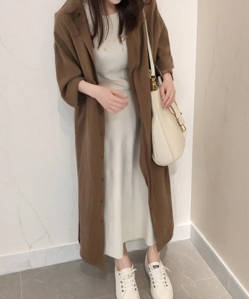 cammie(キャミー)の「リボンベルト付きシャツワンピース(シャツワンピース・レディース・ブラウン/ネイビー・M/L)」の4枚目の写真
