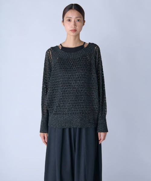 c/est(シーエ)の「c/est/ PHOEBE メッシュニット 秋服 冬服(ニット/セーター・レディース・ブラック/ベージュ・FREE)」の15枚目の写真