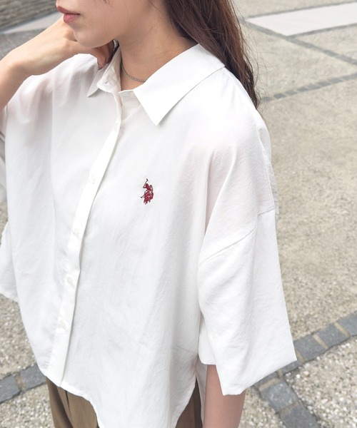 U.S. POLO ASSN.(ユーエスポロアッスン)の「【U.S. POLO ASSN.】ワンポイント刺繍 クールエア 半袖シャツ(シャツ/ブラウス・メンズ・ネイビー/サックスブルー/ホワイト/ピンク・M/L)」の1枚目の写真
