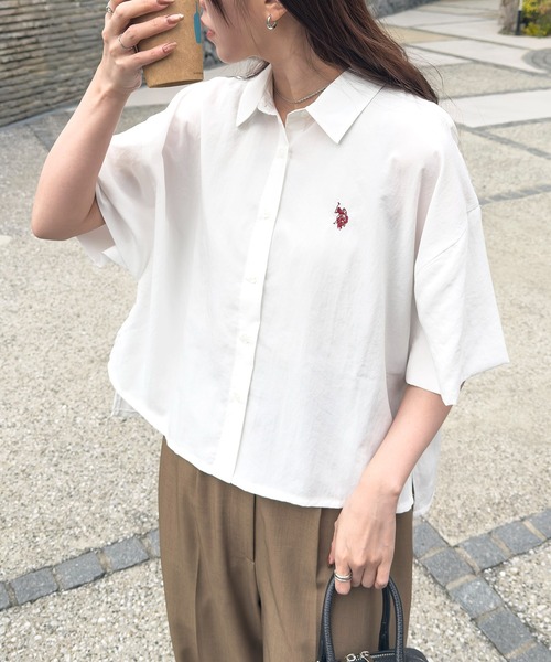 U.S. POLO ASSN.(ユーエスポロアッスン)の「【U.S. POLO ASSN.】ワンポイント刺繍 クールエア 半袖シャツ(シャツ/ブラウス・メンズ・ネイビー/サックスブルー/ホワイト/ピンク・M/L)」の6枚目の写真