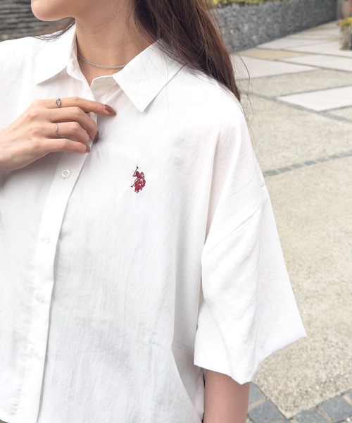 U.S. POLO ASSN.(ユーエスポロアッスン)の「【U.S. POLO ASSN.】ワンポイント刺繍 クールエア 半袖シャツ(シャツ/ブラウス・メンズ・ネイビー/サックスブルー/ホワイト/ピンク・M/L)」の5枚目の写真