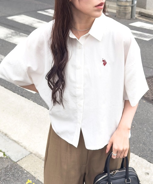 U.S. POLO ASSN.(ユーエスポロアッスン)の「【U.S. POLO ASSN.】ワンポイント刺繍 クールエア 半袖シャツ(シャツ/ブラウス・メンズ・ネイビー/サックスブルー/ホワイト/ピンク・M/L)」の8枚目の写真